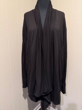 B40 Athleta Women’s Large Black Open-Front Draped Cardigan Active Outdoor